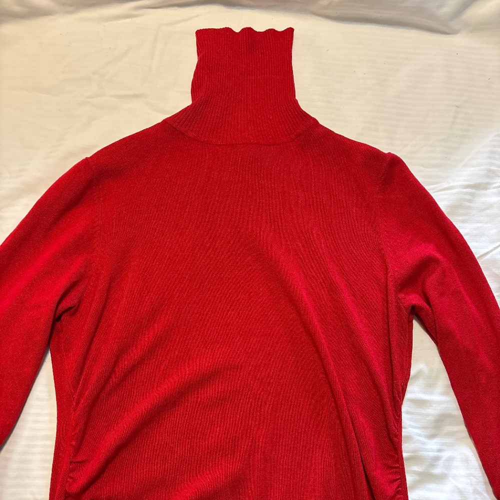 Red turtle neck